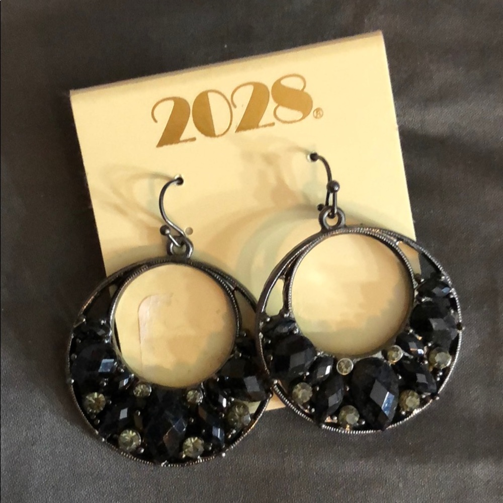 Black stone earrings